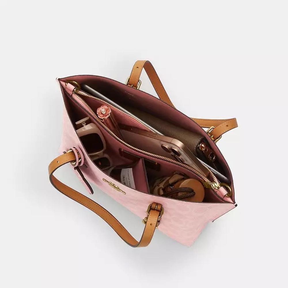 COACH Mollie Tote Bag 25 In Signature Powder Pink NWT - Picture 8 of 8